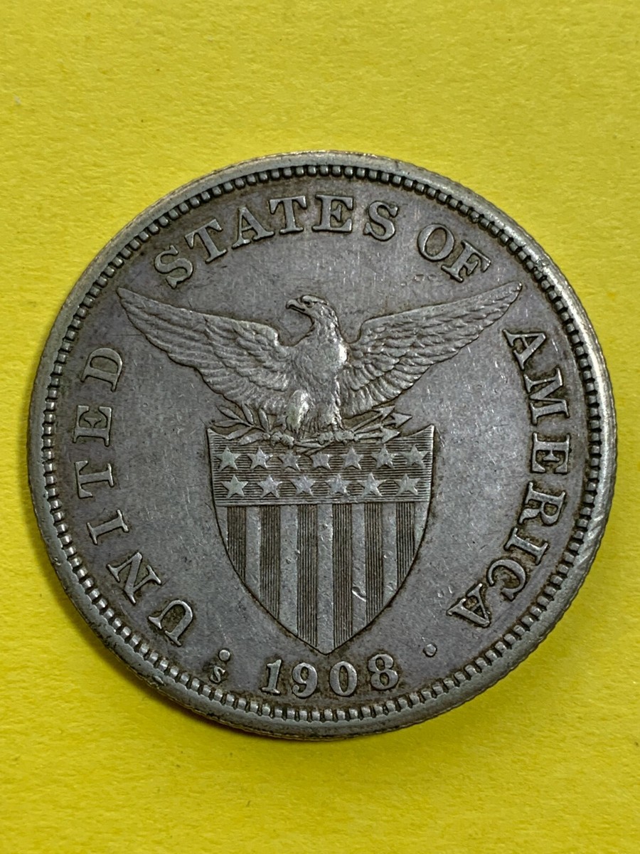 US PHILIPPINES ONE PESO 1908-S #157 | eBay