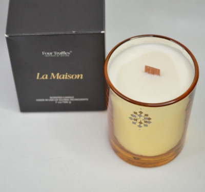 NEW Four Truffles La Maison Candle, Gold, Curateur, 7oz Brand New Wood Wick