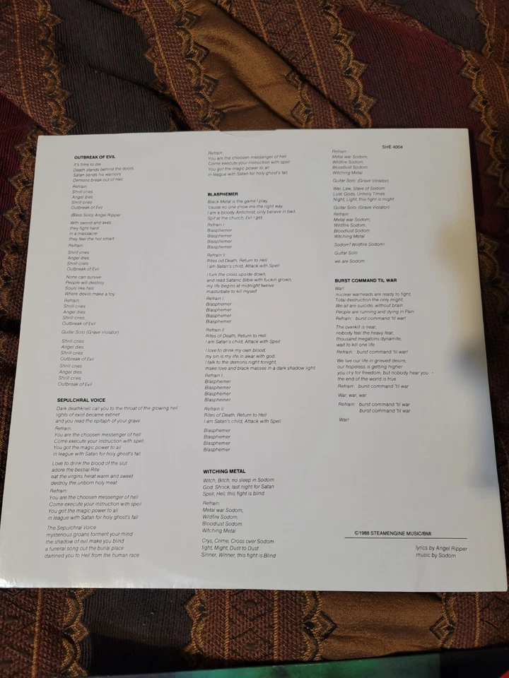 Sodom In sign of evil OG LP 1985 deicide obituary morbid angel NEW VINYL! READ  - Image 4 of 4