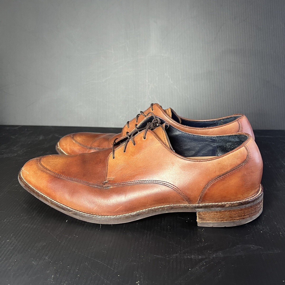 Cole Haan Men\'s Lenox Hill Split Toe Oxford British‎ Tan C11629 Men\'s Size 12M Cole Haan Lenox Hill Split Toe Brown Leather Oxfords Shoes  main image 3