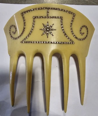 peigne à cheveux ancien en celluloid de couleur ivoire - ART DECO 1930 - Photo 1/4