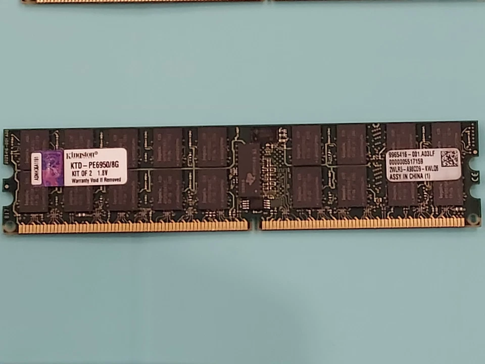 Lot of 2 Kingston 4GB DDR2 667Mhz Parity Registered RAM DIMM KTD-PE6950/8G - Image 2 of 4