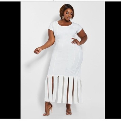 ashley stewart white dresses