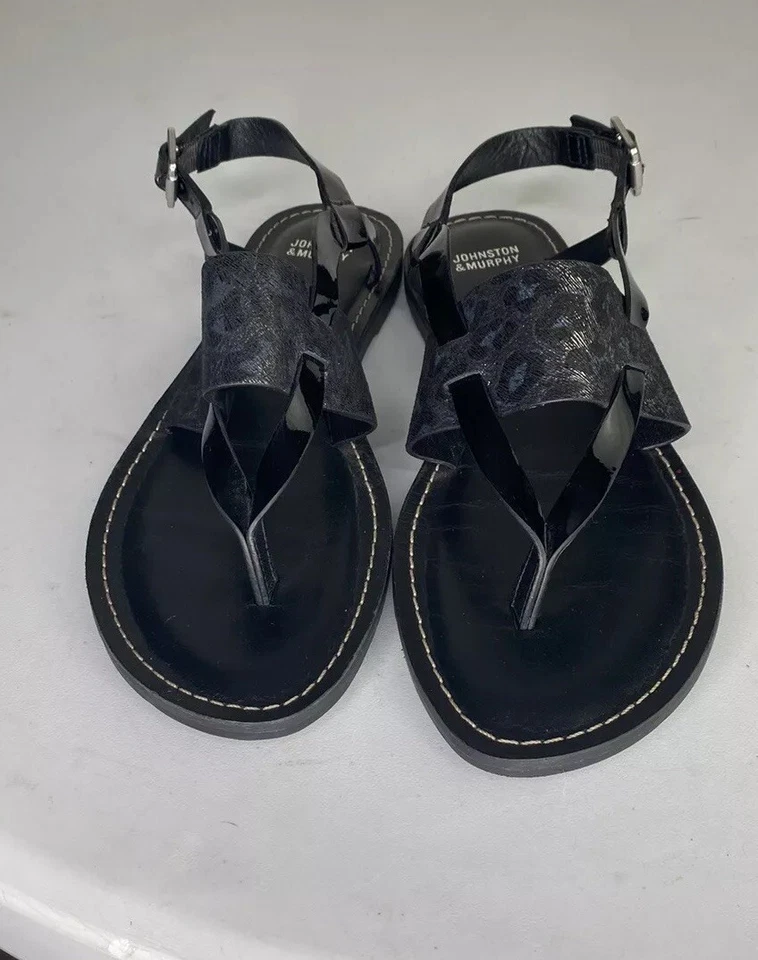 Sandalias Johnston Murphy para mujer de cuero negro con tiras talla 7,5 Foto 3 de 4