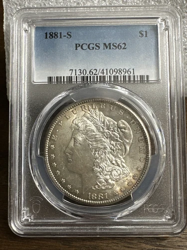 1881-S Morgan Silver Dollar PCGS MS62 Beautiful Coin Nice Toning On Rim, Toned