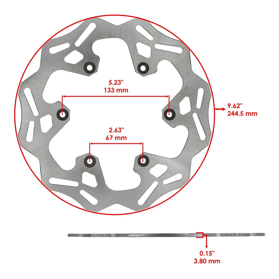 Rear Brake Rotor W / Brake Pad Fits Yamaha WR400F 1999-2000 / WR426F 2001-2002 - Image 2 of 4