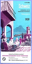 Vintage Switzerland Swiss Federal Railways Excursions Travel Brochure 1959