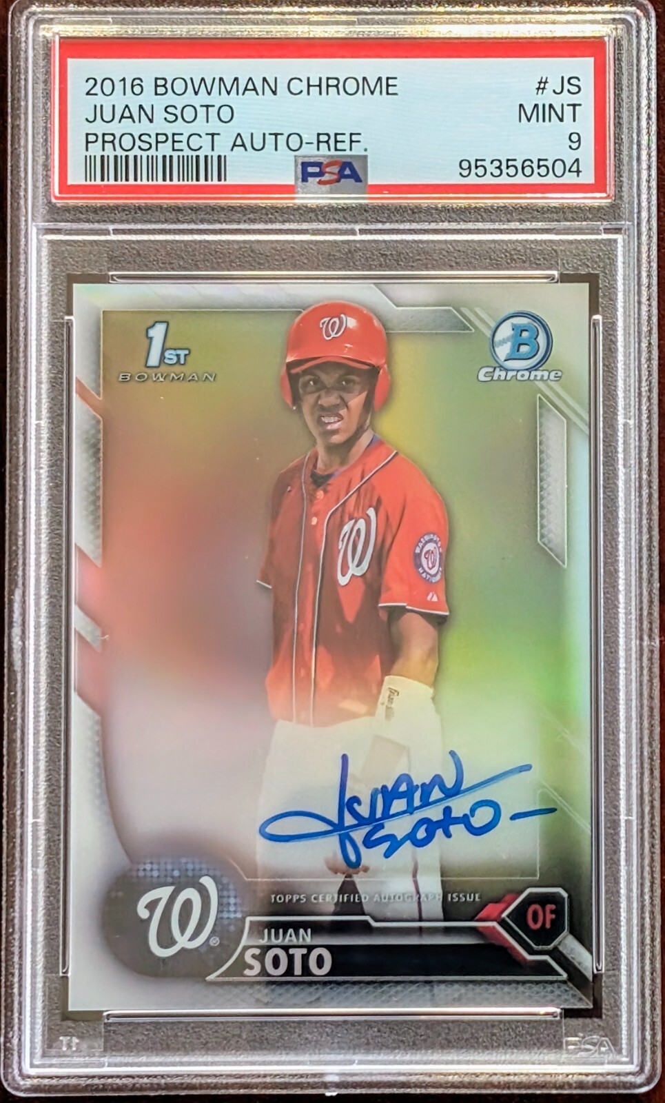 2016 Bowman Chrome JUAN SOTO 1st Refractor Auto /499 PSA 9 (New York Mets)