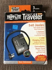 Tripp Lite Protect It 1.5FT 3 Outlet 1050Joules Travel Size Surge Protector