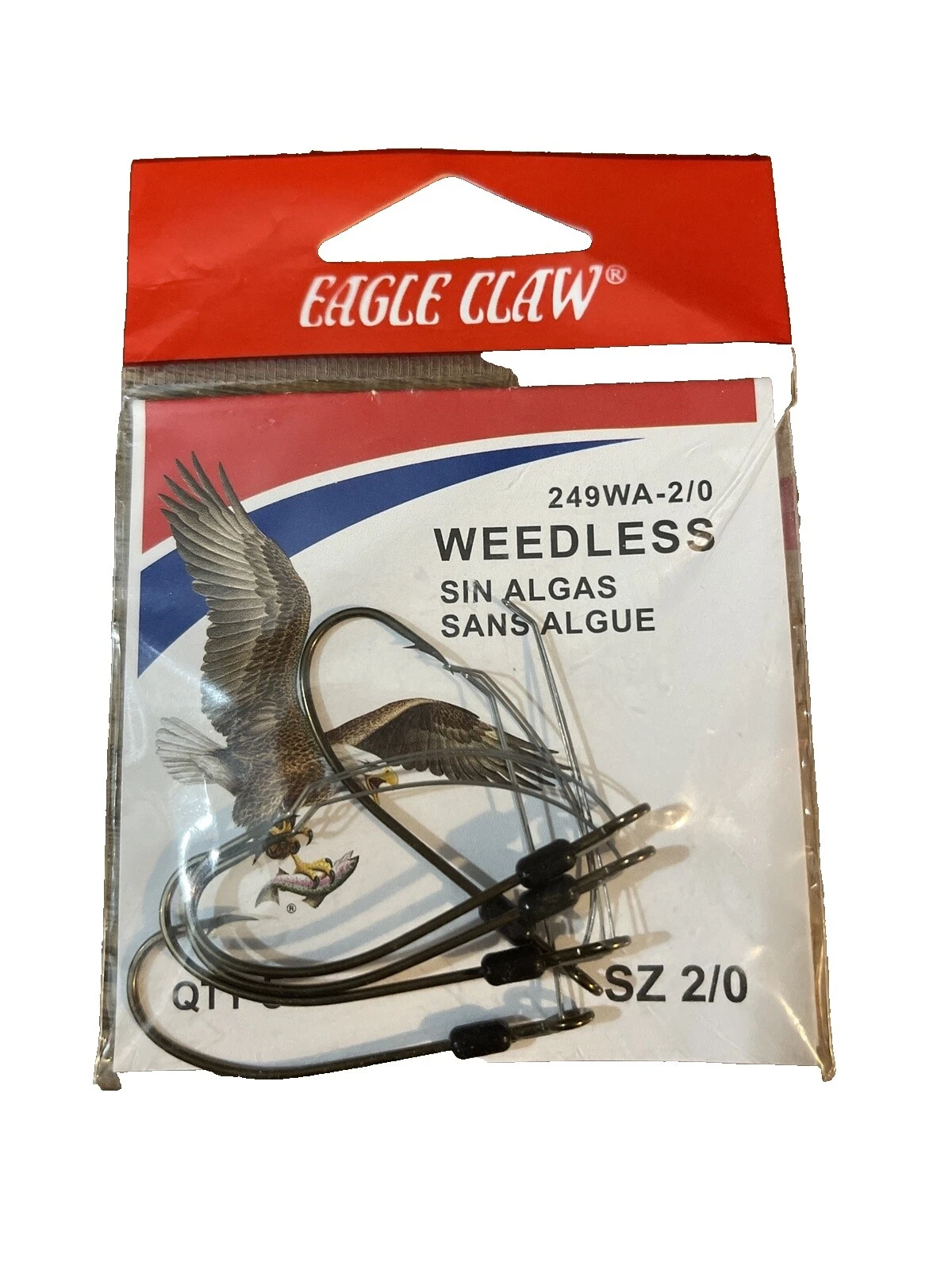Eagle Claw 北美狗鱼软塑料/蠕虫钩鱼钩