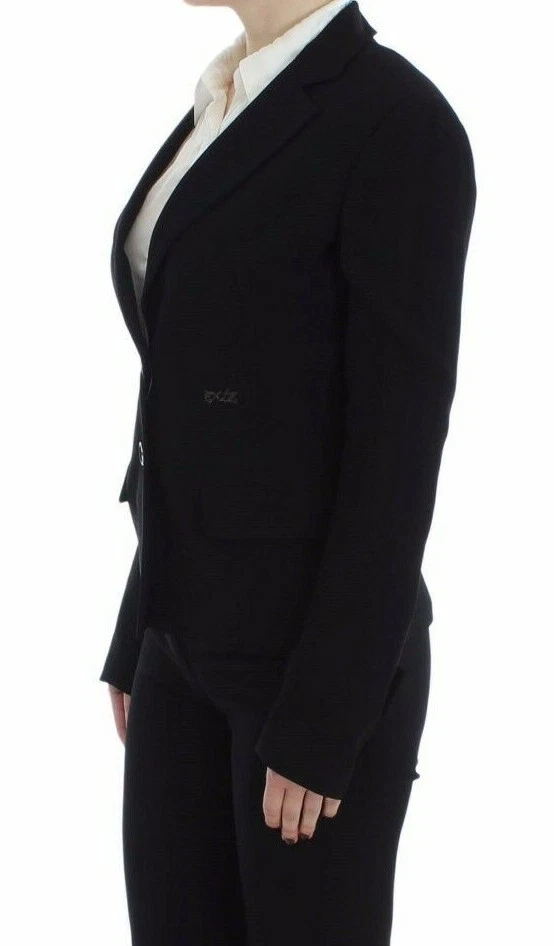 Traje EXTE Blazer Chaqueta Negro Dos Botones Logo s. IT46 / US12 / XL PRECIO DE VENTA SUGERIDO POR EL FABRICANTE $1000 Foto 2 de 4