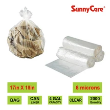 SunnyCare 4 Gal. Can liner 0.2mil 17in x18in Natural 2000/case