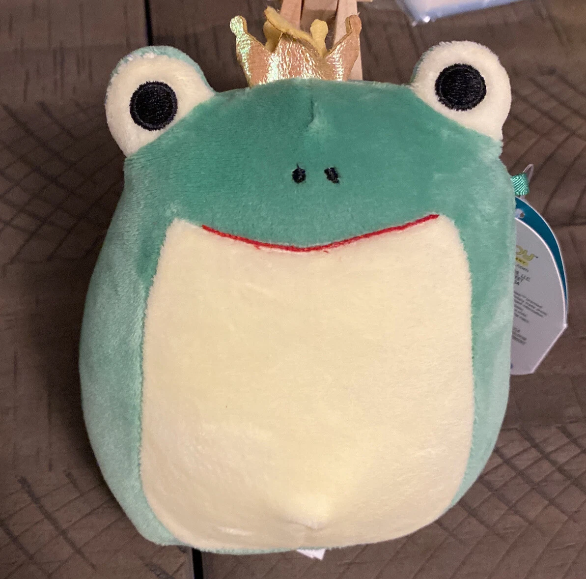 Peluche couronne vert doux Squishmallows 5 Baratelli grenouille prince  neuve ra