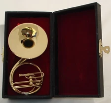 Sousaphone Tuba Brass Gold Plated Handmade Miniature Music Instrument 5" w/ case