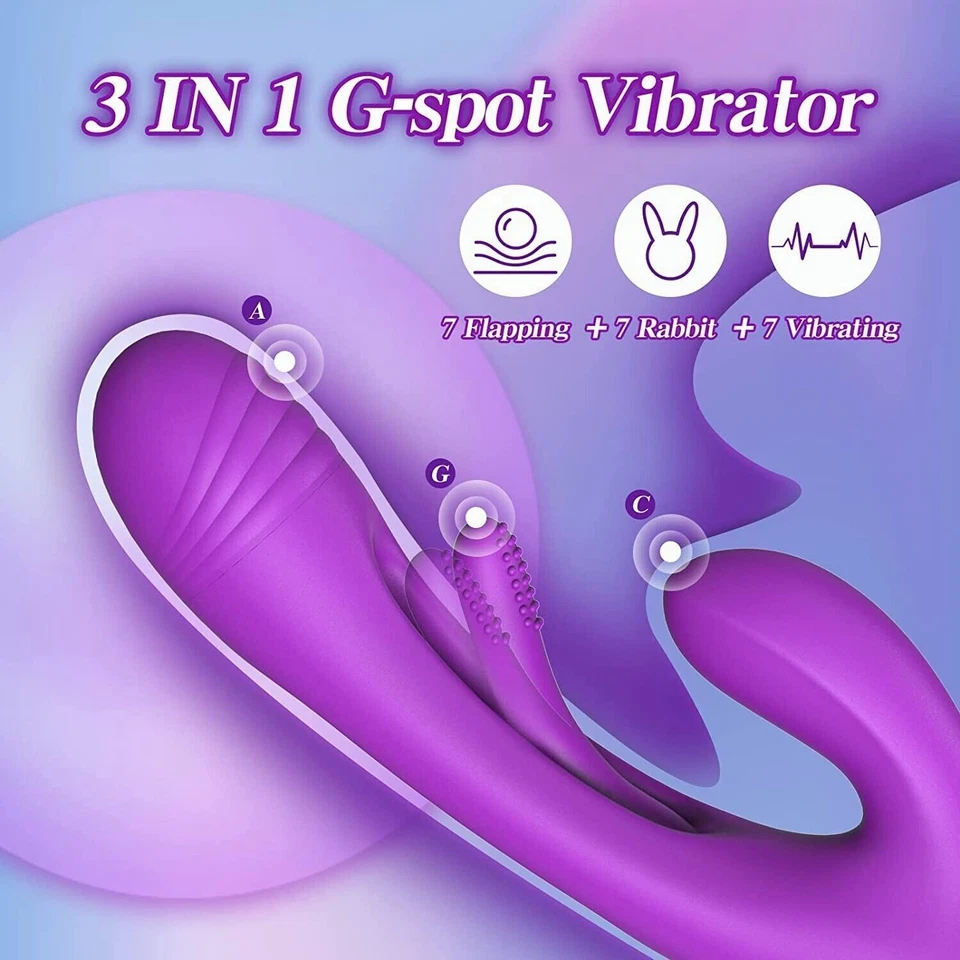 Rabbit Flattern G-Punkt Vibrator Dildo Klitoris Stimulator Sexspielzeug Frauen - Bild 2 von 4