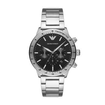 EA7 Silver Steel Chronograph Watch