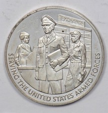 1970 Silver Art Round Us Armed Forces Sterling Silver 0.797oz U0750 52.69 per troy oz