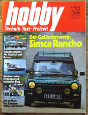 Hobby 16/77 Matra Simca Rancho, Isle of Man, Lamborghini-Bausatz, Hydroplane