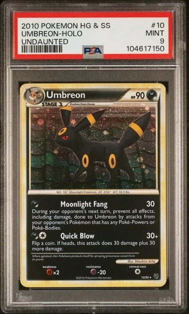 Umbreon Holo #10 PSA 9 Pokemon 2010 Heartgold & Soulsilver Undaunted Low Pop