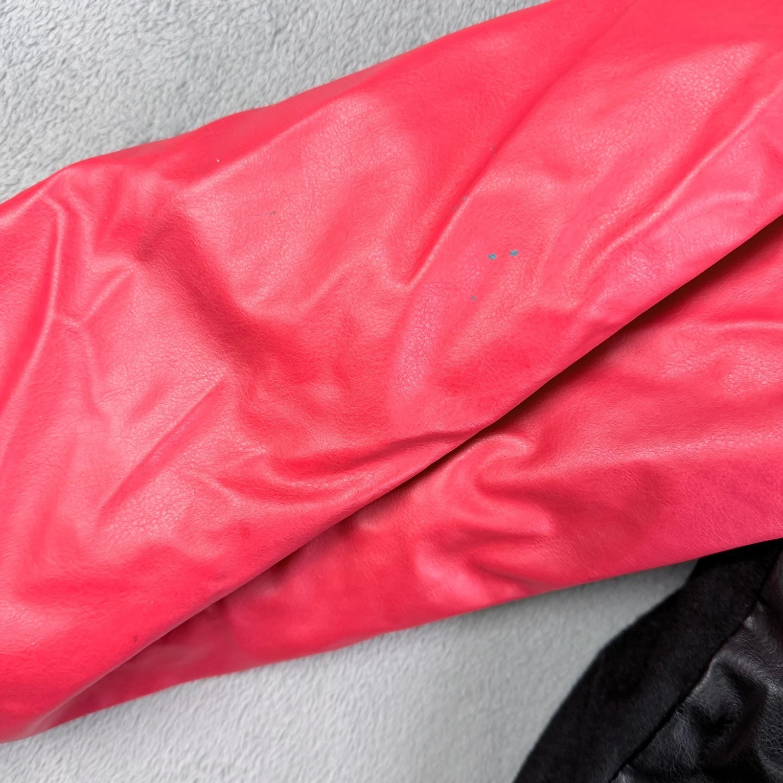 Chevrolet Racing Varsity Jacket Black Red Faux Leather Wool Blend Mens XL - product detail image 6