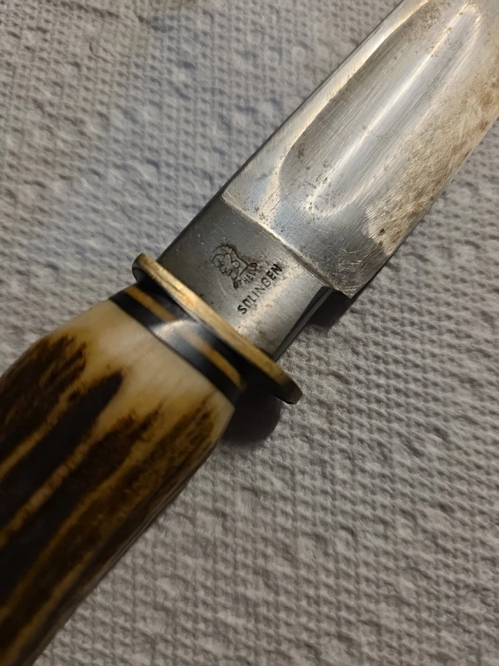 Cuchillo de caza Othello Solingen de colección vendido por/marcado Ideal Shirt Co. 1920-1940 Foto 2 de 4