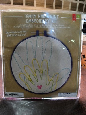 Family Handprint Embroidery Kit DIY Craft Stitch Set Kids Gift New Home Art Funs