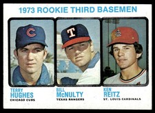 1973 Topps Baseball Card Hughes McNulty Ken Reitz RC Rookie 3rd Baseman #603 NM. rookie card picture