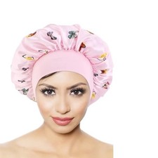 silk night sleep cap hair bonnet women Pink/butterfly, Lightweight , Comfortable