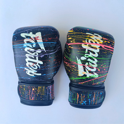Fairtex BGV14 Black Painter Boxing Gloves 14 oz Microfiber Muay Thai MMA Trainin