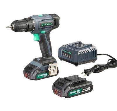 Denali By Skil 20V Cordless Drill Driver Kit with 2  2.0Ah Lithium Batteries