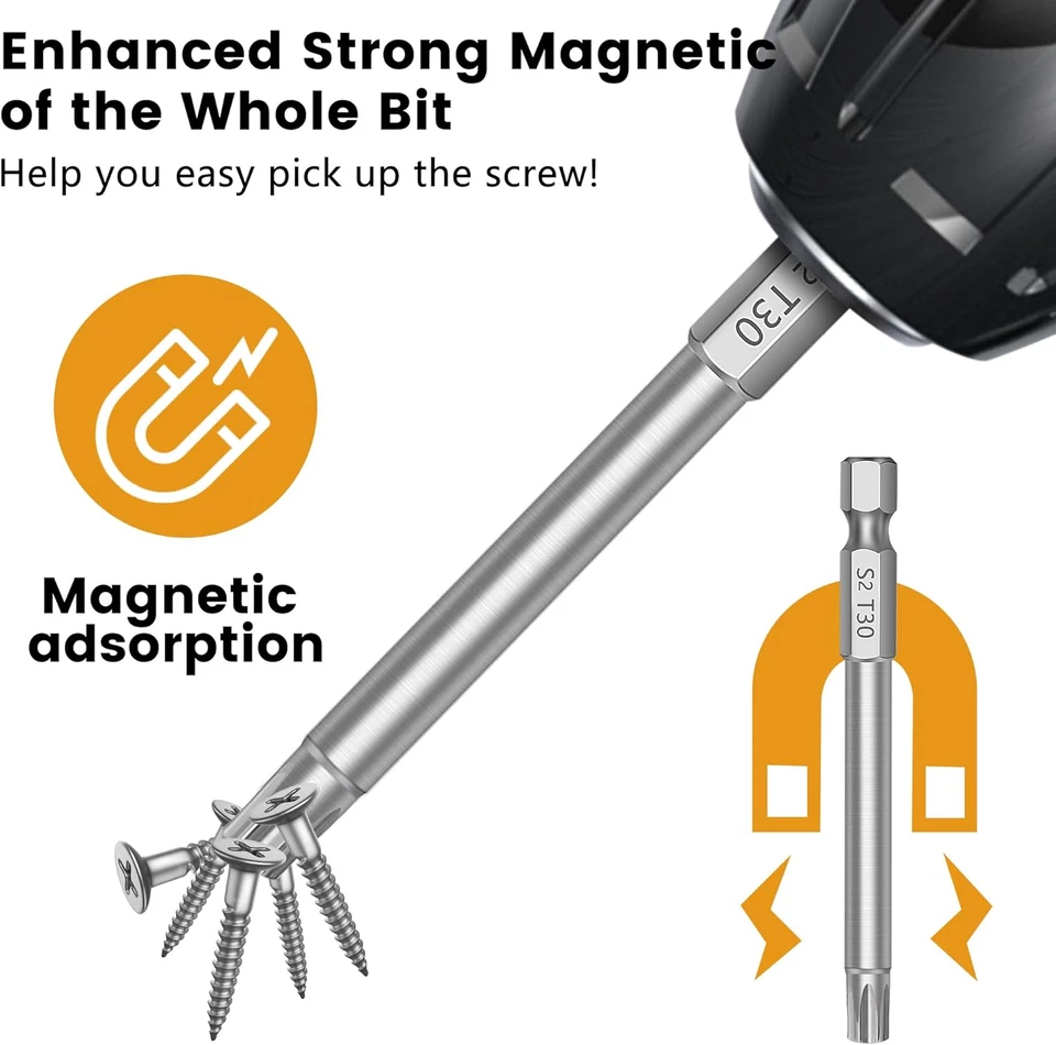 Mulwark 14PC Security Torx Bit Set 3" Long Tamper Proof Star Screwdriver Bit Set - Image 4 of 4