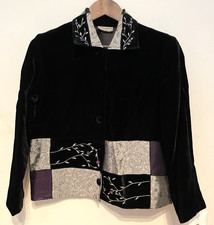 Coldwater Creek Jacket Black Velvet Patchwork No Size Tag See Measurements