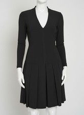 Tommy Hilfiger Women's Black Pleated Fit & Flare Dress Size 16,