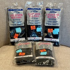 Set of 5 Pkgs J P Coats Latch Hook Rug Yarn  Color 12 Black  FREE SHIPPING