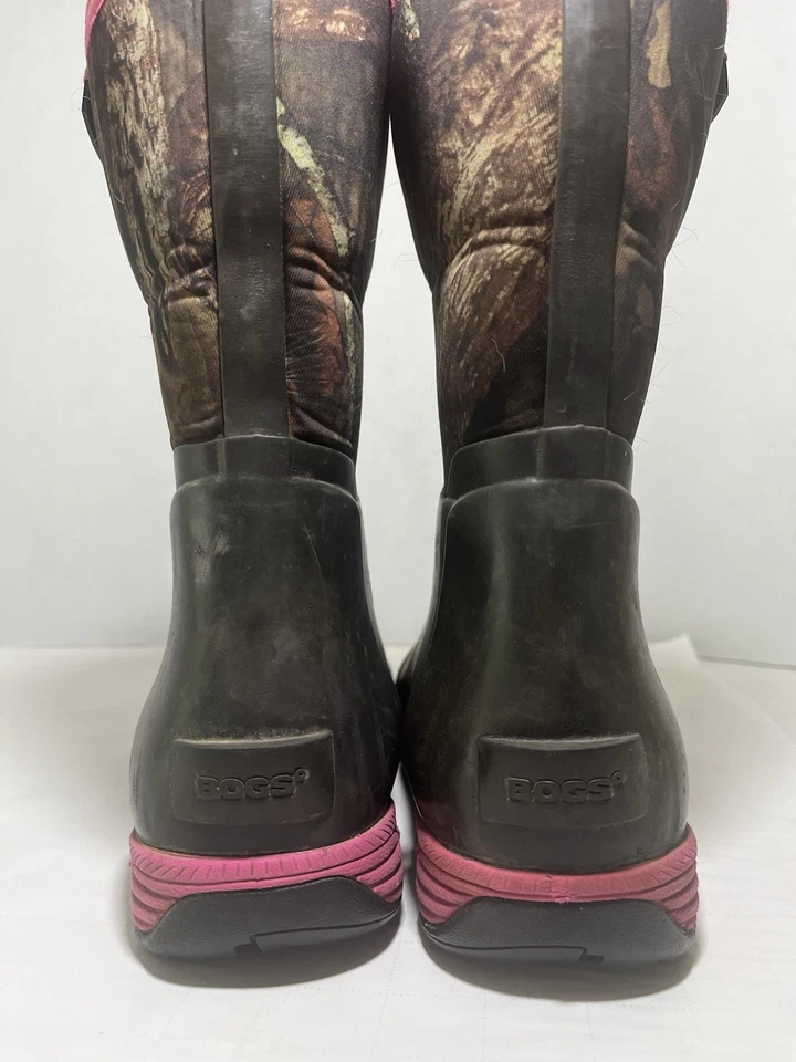 BOGS MOSSY OAK WOMENS SIZE 7 CAMO & PINK BOOTS - Waterproof Insulated - Image 3 of 4