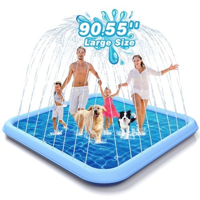 Splash Pad, 127'' 90.5'' Size Extra Large Sprinkler Play Mat for Dogs & Kids, T...