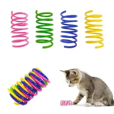 YULOYI Cat Spring Toys 30 Packs, Plastic Colorful Springs Cat Toys for Cat Ki...