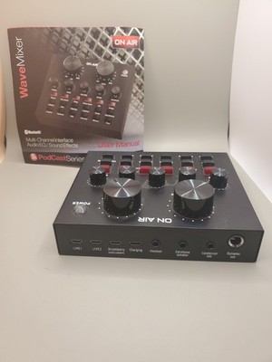 Wave Mixer  On Air  Podcast Audio Mixer Multi-Channel Interface EQ Bluetooth USB