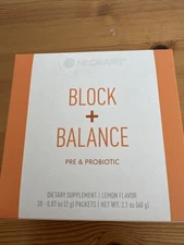 Neora Fit Lemon Block Balance Pre-Probiotic Weight Immune Supplement 30ct
