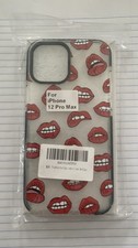 Custodia carina labbra rosse trasparenti con protezione schermo iPhone 12 Pro Max custodia telefono nuova