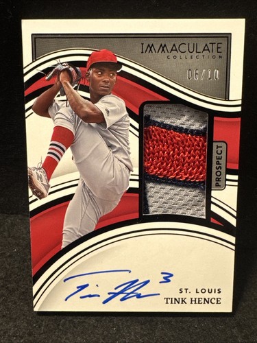 2023 Panini Immaculate Prospect Patch and Auto on card Tink Hence 08/10 #26