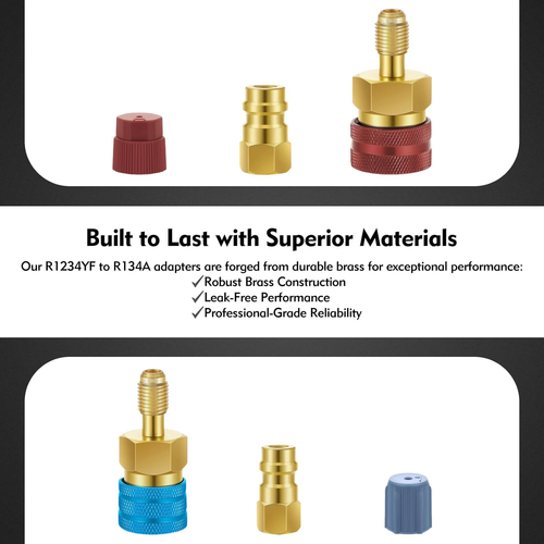 R1234Yf to R134A Adapter Kit, 2PCS Quick Couplers for High & Low Side, Car AC Re - Picture 4 of 7