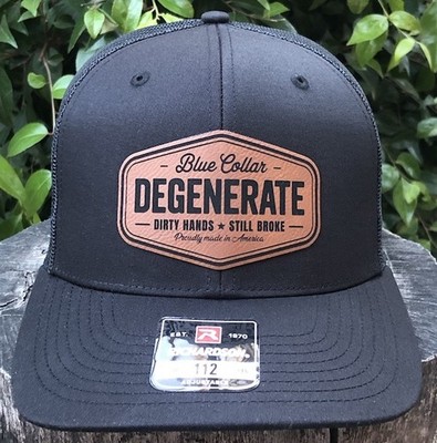 Richardson 112 Blue Collar Degenerate Hat Adjustable Dirty Hands Still Broke USA