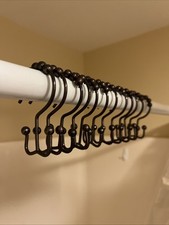 Double Glide Rollerball Shower Curtain Hooks Set of 12 Oil Rubbed Bronze 2 Sets