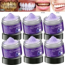 1~6 Purple Cleansing and Whitening Tooth Powder Teeth Cleansing Fresh Breath 50g