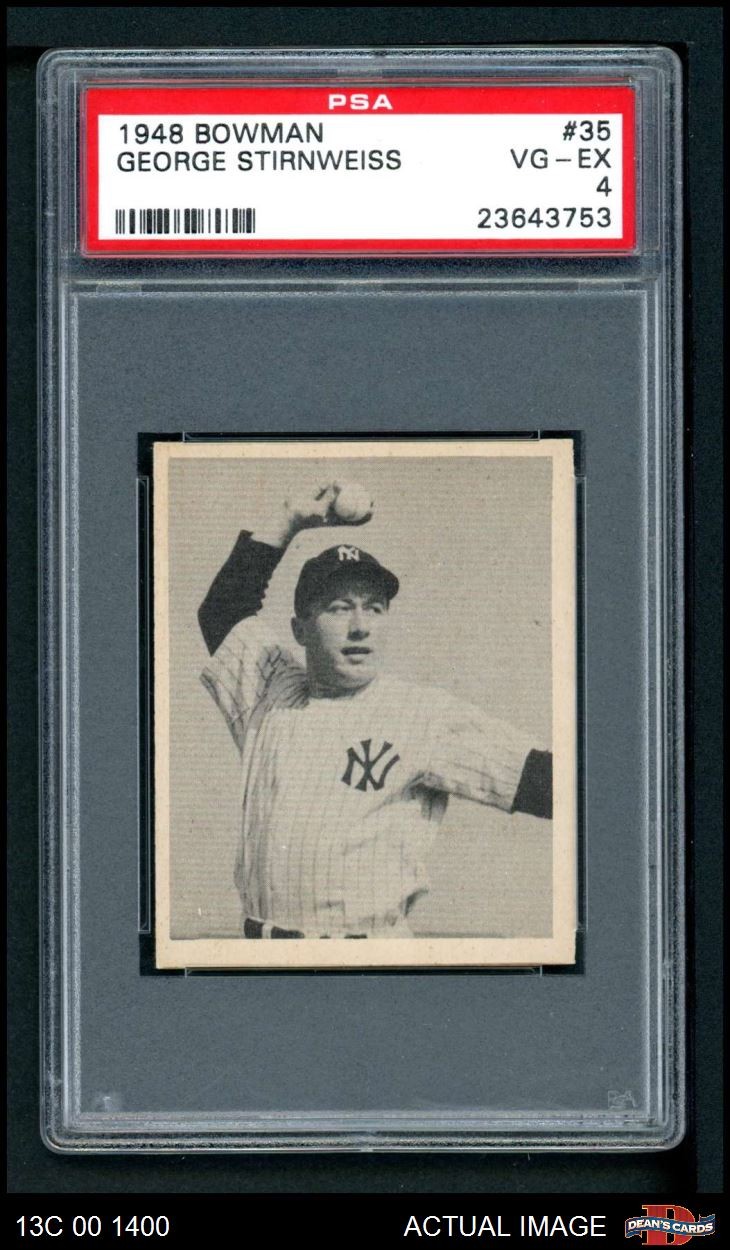 1948 Bowman #35 George Snuffy Stirnweiss Yankees RC PSA 4 - VG/EX