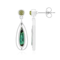 Indigolith-Peridot-Ohrringe Aus Sterlingsilber