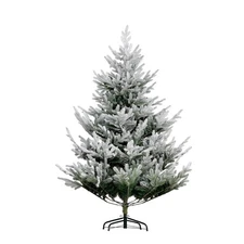 HOMCOM 6ft Artificial Pine Christmas Tree, Hinged, Steel Base, Green