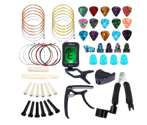60 Piezas Accesorios Para Guitarra Acustica Tuner Cuerdas Selecciones De  Dedos | eBay
