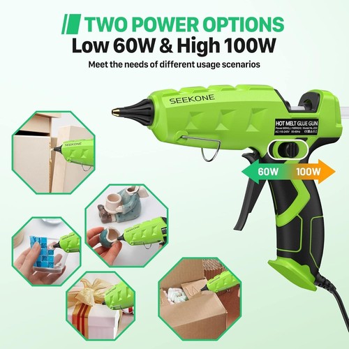 SEEKONE Heißklebepistole, 60/100W Dual Power Heavy Duty Hochtemperatur Schmelzklebepistole Kit - Bild 2 von 8